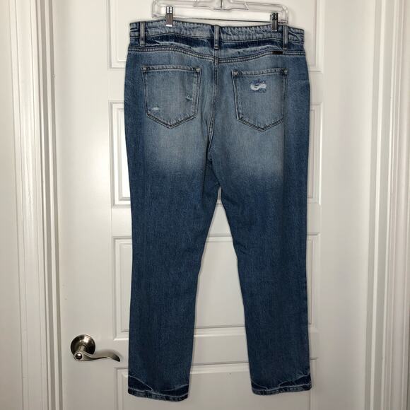 KanCan Womens Artemis High Rise Boyfriend Distressed Jeans Size 13/30 Med Wash - Picture 2 of 11